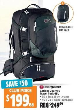 Caribee - Journey Travel Pack 65L offers at $199 in Anaconda