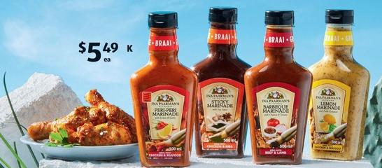 Ina Paarman’s - Marinades 500g offers at $5.49 in ALDI