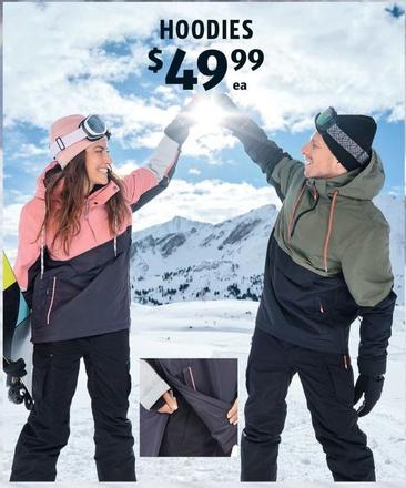 Adult’s Quarter Zip Snow Hoodies offers at $49.99 in ALDI