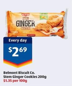 Belmont - Biscuit Co. Stem Ginger Cookies 200g offers at $2.69 in ALDI