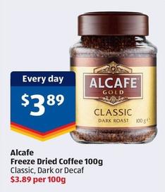 Alcafe - Freeze Dried Coffee 100g offers at $3.89 in ALDI