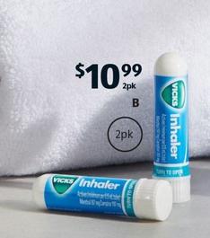 Vicks - Inhaler 2pk offers at $10.99 in ALDI