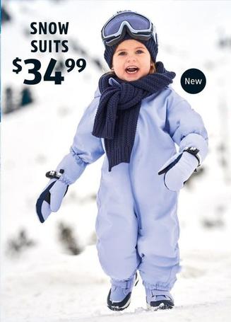 Children's Toddler’s Snow Suits offers at $34.99 in ALDI