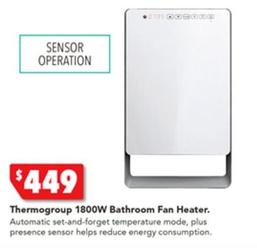 Thermogroup - 1800w Bathroom Fan Heater offers at $449 in Harvey Norman