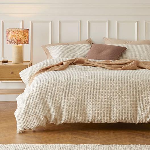 Ren Waffle Oatmeal Quilt Cover Separates offers at $95.99 in Adairs