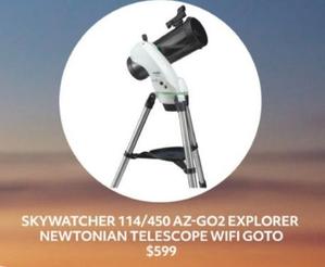 Skywatcher - 114/450 Az-go2 Explorer Newtonian Telescope Wifi Goto offers at $599 in Australian Geographic