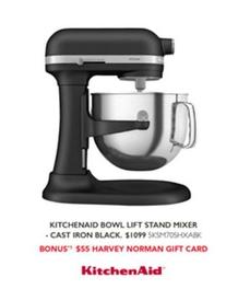 Kitchenaid - Bowl Lift Stand Mixer - Cast Iron Black offers at $1099 in Harvey Norman