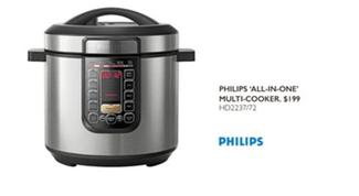 Philips - All-in-one Multi-cooker offers at $199 in Harvey Norman