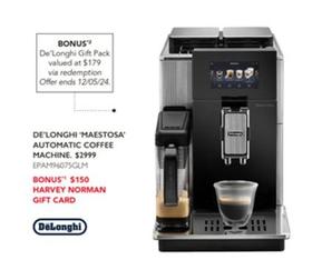 Delonghi - Maestosa Automatic Coffee Machine offers at $2999 in Harvey Norman