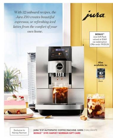 Jura - Z10 Automatic Coffee Machine offers at $3898 in Harvey Norman