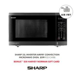 Sharp - 32l Inverter Airfry Convection Microwave Oven offers at $599 in Harvey Norman