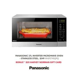 Panasonic - 27l Inverter Microwave Oven Stainless Steel offers at $349 in Harvey Norman