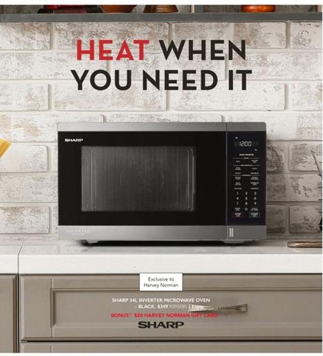 Sharp - 34l Inverter Microwave Oven - Black offers at $349 in Harvey Norman