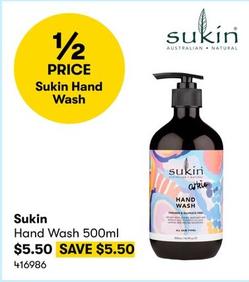 Sukin - Hand Wash 500ml offers at $5.5 in BIG W