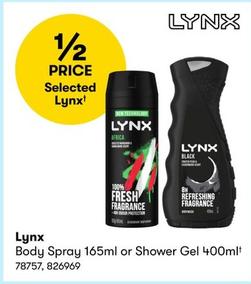 Lynx - Body Spray 165ml Or Shower Gel 400ml offers in BIG W