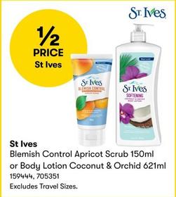 St Ives - Blemish Control Apricot Scrub 150ml Or Body Lotion Coconut & Orchid 621ml offers in BIG W