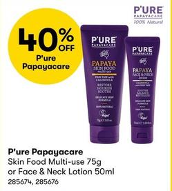P'ure Papayacare - Skin Food Multi-use 75g or Face & Neck Lotion 50ml offers in BIG W