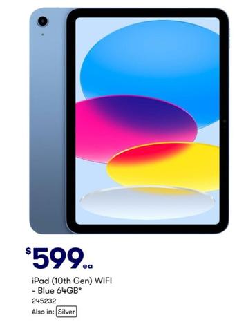 Apple - iPad (10th Gen) WIFI - Blue 64GB offers at $599 in BIG W