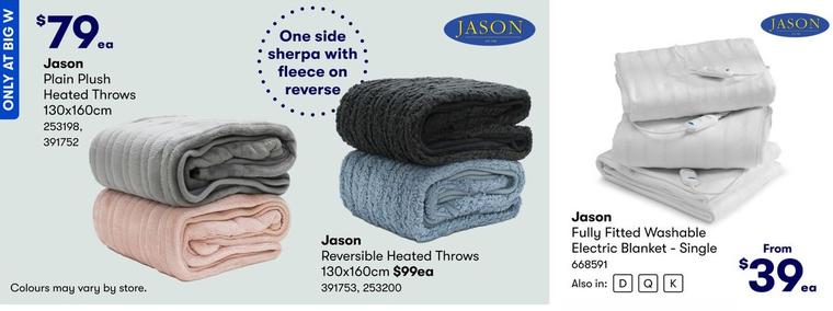 Jason Heated Throws and blankets offers in BIG W