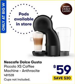 Nescafe - Dolce Gusto Piccolo XS Coffee Machine - Anthracite offers at $59 in BIG W
