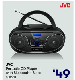 JVC - Portable CD Player with Bluetooth - Black offers at $49 in BIG W