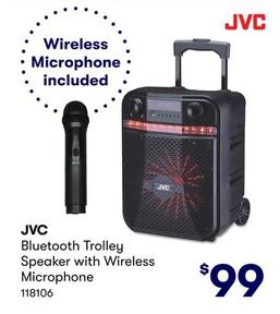 JVC - Bluetooth Trolley Speaker with Wireless Microphone offers at $99 in BIG W
