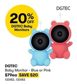Dgtec - Baby Monitor - Blue or Pink offers at $79 in BIG W