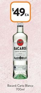 Bacardi - Carta Blanca 700ml offers at $49 in Foodworks