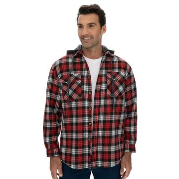 Mens Polar Fleece Shirt With Hood Red offers at $39.95 in Lowes