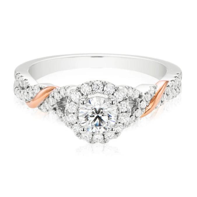Forevermark 18ct Rose & White Gold Round Cut 0.75 ctw Diamond Ring offers in Mazzuchelli's