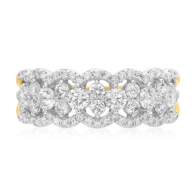 9ct Yellow Gold Round Brilliant Cut 1.00 ctw Diamond Dress Ring offers in Mazzuchelli's