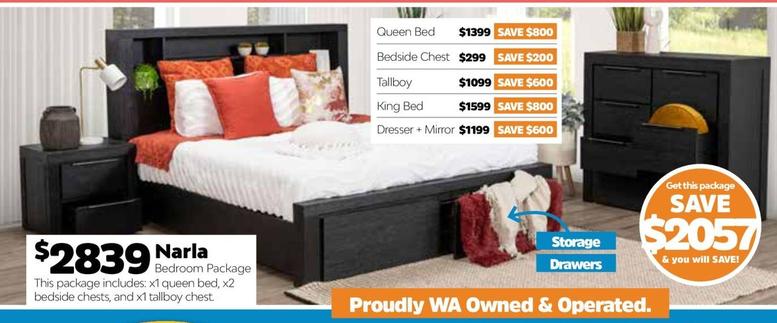 Narla - Bedroom Package offers at $2839 in ComfortStyle Furniture & Bedding