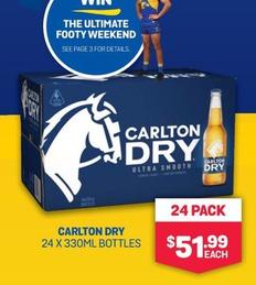 Carlton - 24 X 330ML BOTTLES offers at $51.99 in Bottlemart