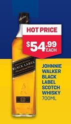 Johnnie Walker - Black Label Scotch Whisky 700ml offers at $54.99 in Bottlemart