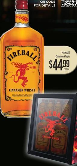 Fireball Cinnamon Whisky 700mL offers at $44.99 in Liquor Barons