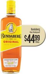 Bundaberg Rum Underproof 700mL offers at $44.99 in Liquor Barons
