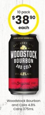 Woodstock - Bourbon and Cola 4.8% Cans 375mL offers at $38.9 in Cellarbrations