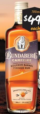 Bundaberg - Campfire Bourbon Barrel Finished Rum offers at $49.9 in Cellarbrations