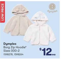 Dymples - Borg Zip Hoodie Sizes 000-2 offers at $12 in Woolworths