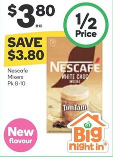 Nescafe - Mixers Pk 8-10 offers at $3.8 in Woolworths