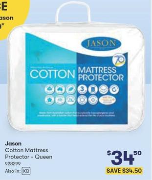 Jason - Cotton Mattress Protector Queen offers at $34.5 in Woolworths