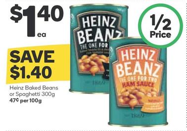 Heinz - Baked Beans Or Spaghetti 300g offers at $1.4 in Woolworths