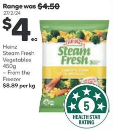 Heinz - Steam Fresh Vegetables 450g offers at $4 in Woolworths