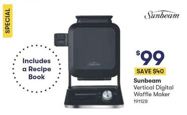 Sunbeam - Vertical Digital Waffle Maker offers at $99 in Woolworths