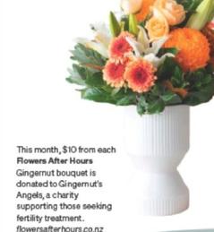 Flowers After Hours Gingernut Bouquet offers at $10 in Air New Zealand