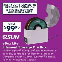 Esun Ebox Lite Filament Storage Dry Box offers at $99.95 in Jaycar Electronics