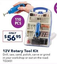 12v Rotary Tool Kit offers at $56.95 in Jaycar Electronics
