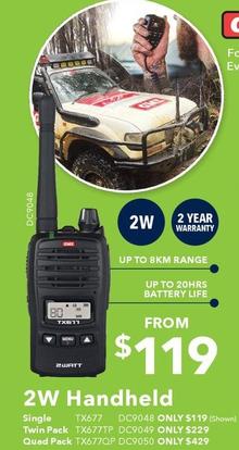Hand radios offers at $119 in Jaycar Electronics