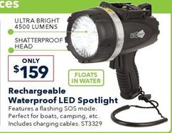 Rechargeable Waterproof Led Spotlight offers at $159 in Jaycar Electronics