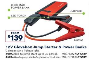 12v Glovebox Jump Starter & Power Banks offers at $139 in Jaycar Electronics